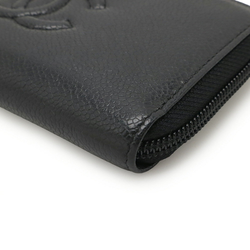 CHANEL Authentic Black Caviar Leather Logo Wallet - Picture 4 of 10